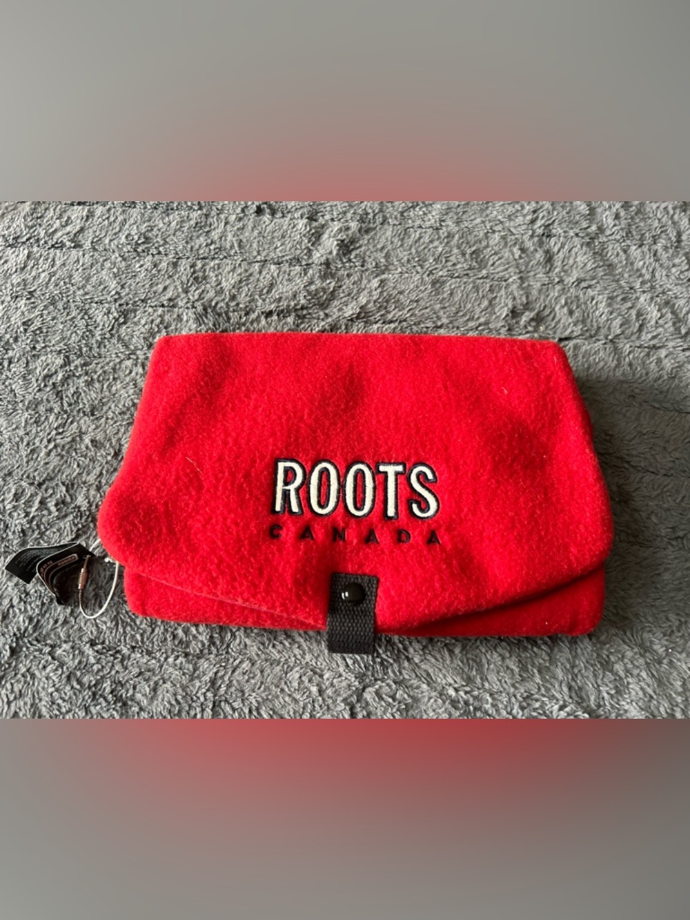 NWT Roots Canada Red Fleece Fold-Over Organizer Bag / Cosmetic Case